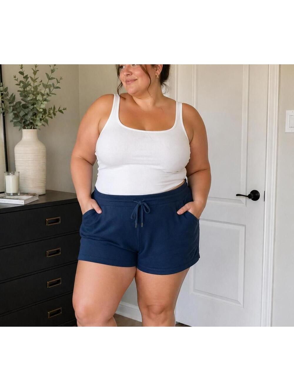 Tek Gear Ultrasoft Fleece Lounge Shorts - Navy Blue Women’s - 3X